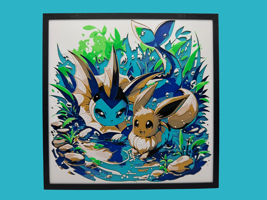 Vaporeon & Eevee 3D Art