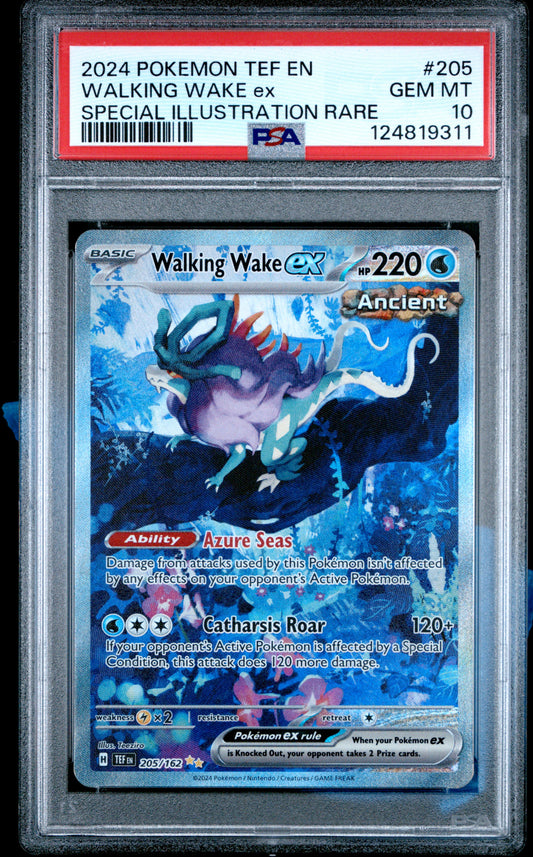 PSA 10 2024 POKEMON TEF EN-TEMPORAL FORCES #205 WALKING WAKE ex SPECIAL ILLUSTRATION RARE